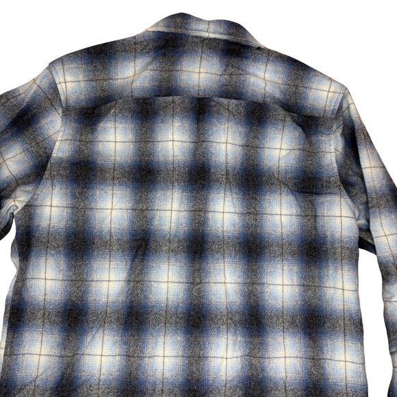 Pendleton Brightwood Blue/Gray ombre check Virgin Wool Full Zip Jacket Men's M - Picture 7 of 7